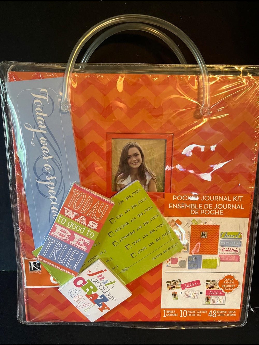 NEW Orange Scrapbook Journal Kit with Assorted Cards
